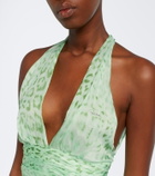 Roberto Cavalli Printed silk minidress