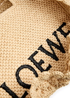 Loewe Font Ruffled Raffia Tote bag - Natural - One Size