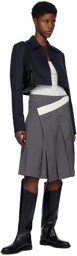 LOW CLASSIC Gray Wrap Midi Skirt