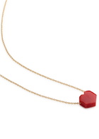 Aliita Mini Corazon 9kt Gold Heart Necklace - Red - One Size