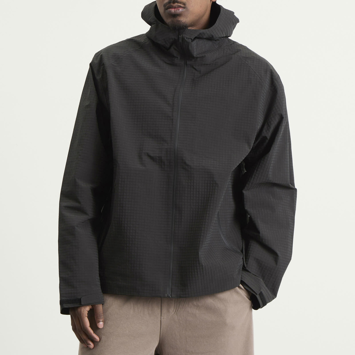 Hiking Patrol Men's Waypoint Ripstop Hooded Jacket in Charcoal Black