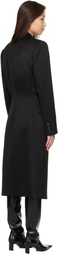 KHAITE Black Rolon Coat