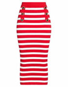 Balmain Womens Midi skirt in Red