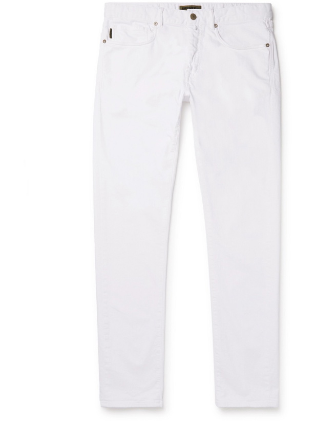 Photo: INCOTEX - Slim-Fit Cotton-Blend Trousers - White