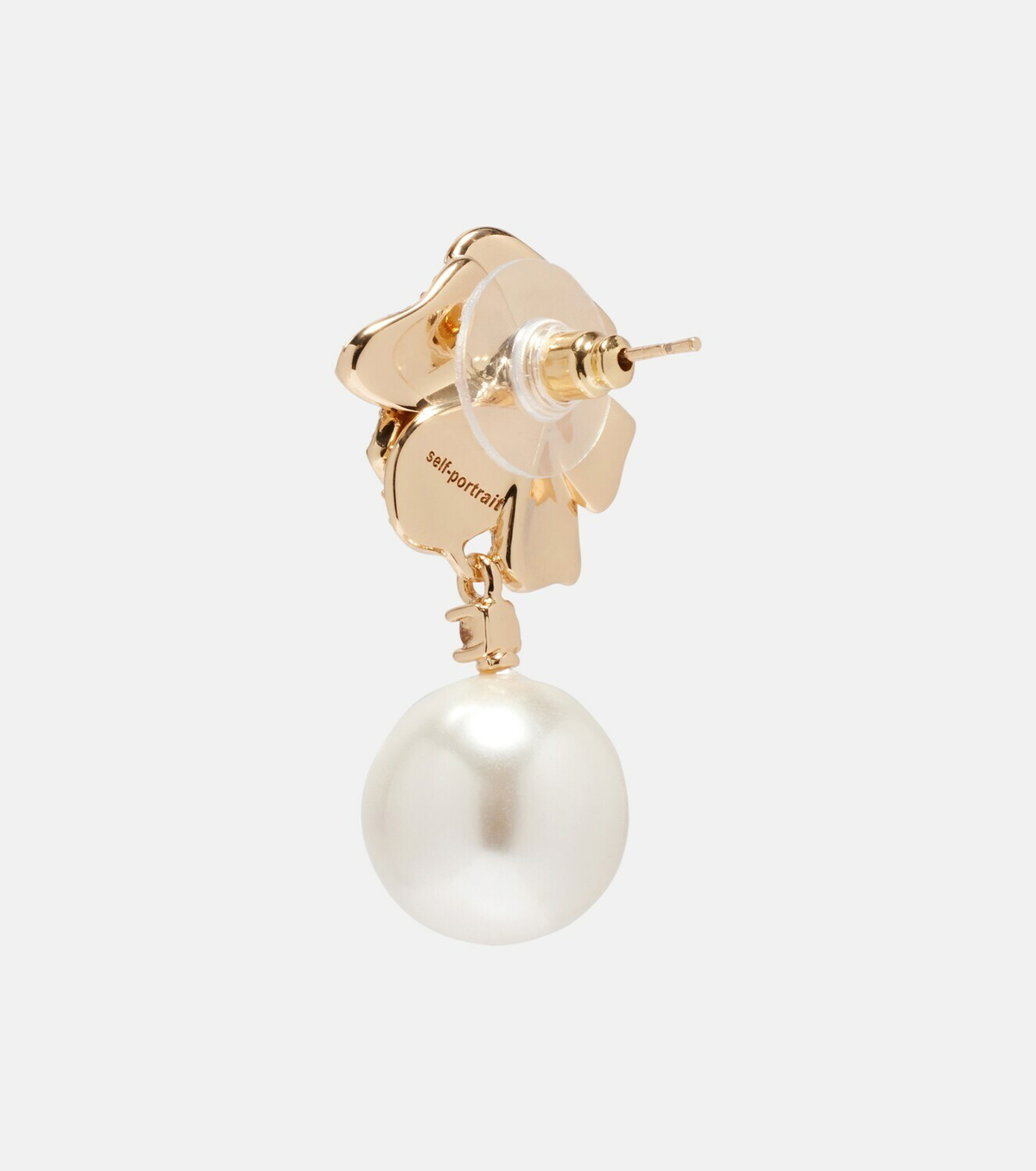 Self-Portrait Embellished faux pearl drop earrings