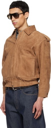 TONYWACK Tan Goat Suede Bomber Jacket