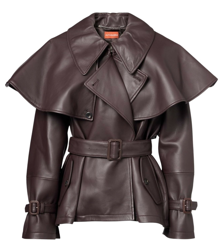 Photo: Altuzarra Tim caped leather jacket