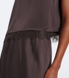 Vince Lace-trimmed satin top