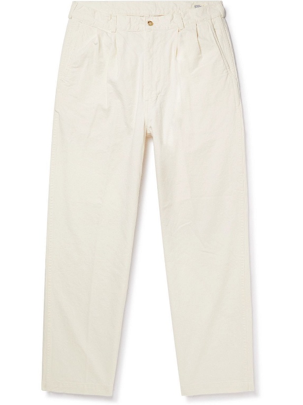 Photo: OrSlow - Two Tuck Wide-Leg Pleated Jeans - Neutrals