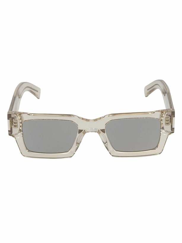 Photo: Saint Laurent Eyewear Square Frame Transparent Sunglasses