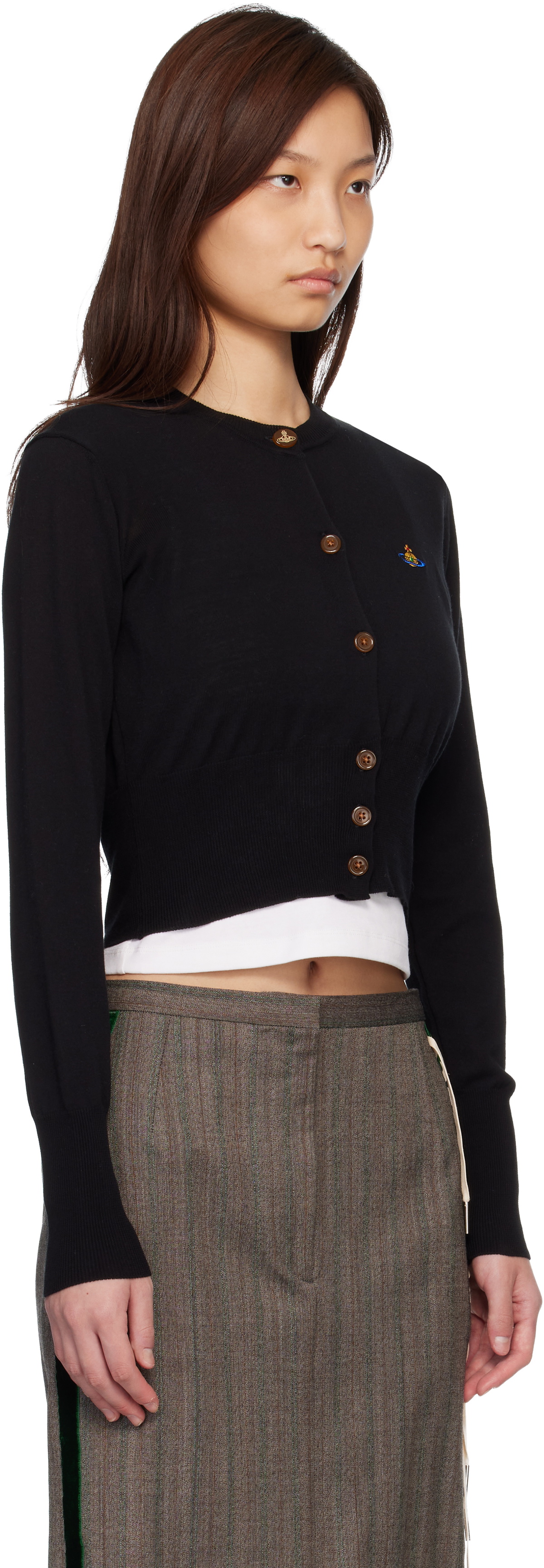 Vivienne Westwood Black Bea Cropped Cardigan