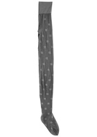 Ganni Metallic Butterfly Logo-jacquard Tights Silver