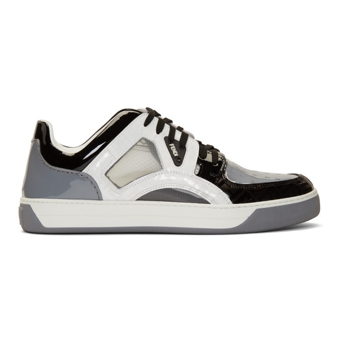 Photo: Fendi Grey Patent Fancy Sneakers