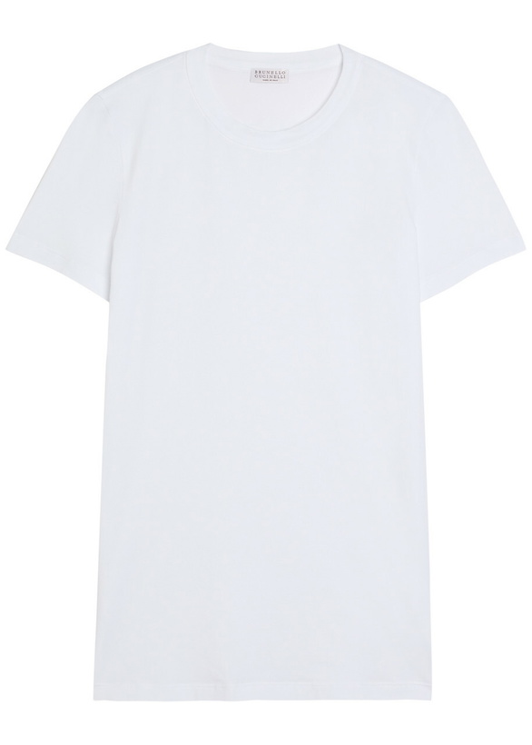 Photo: Brunello Cucinelli Crew-neck Stretch-cotton T-shirt White