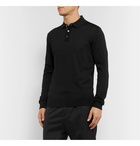 Mr P. - Slim-Fit Merino Wool Polo Shirt - Black