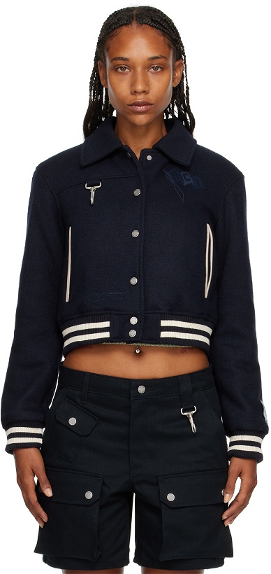 Photo: Reese Cooper Navy Embroidered Bomber Jacket