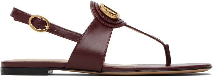 Photo: Valentino Garavani Burgundy VLogo Thong Sandals