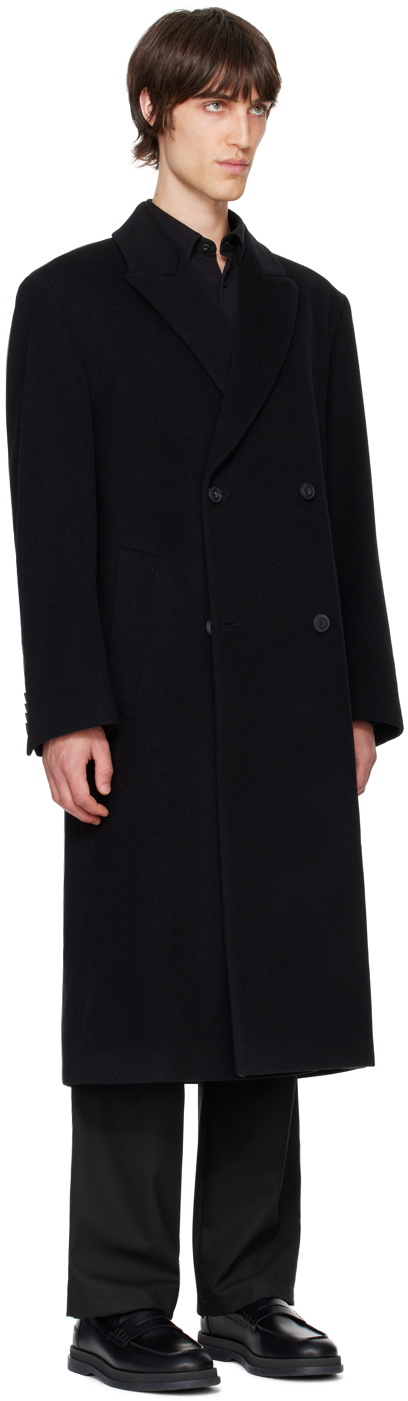 Hugo Black Double-Breasted Coat