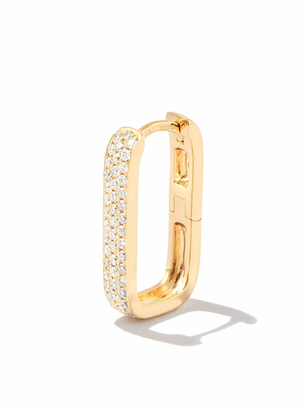 Jacquie Aiche 14K Yellow Gold Rectangle Diamond Hoop Earring
