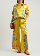 Alemais Pinball Printed Silk-satin Trousers Multicoloured