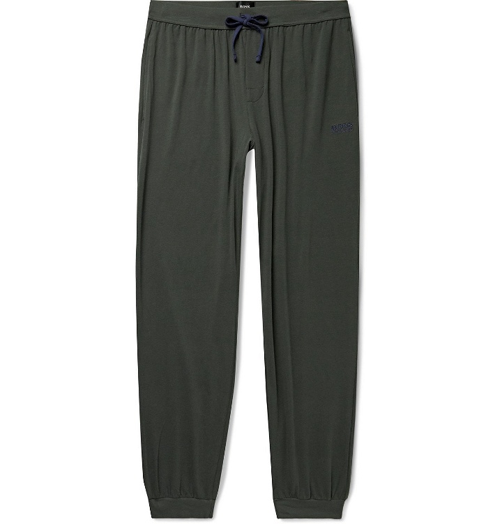 Photo: Hugo Boss - Slim-Fit Tapered Stretch-Cotton Jersey Sweatpants - Green