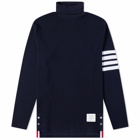 Thom Browne Men's 4 Bar Waffle Roll Neck in Navy