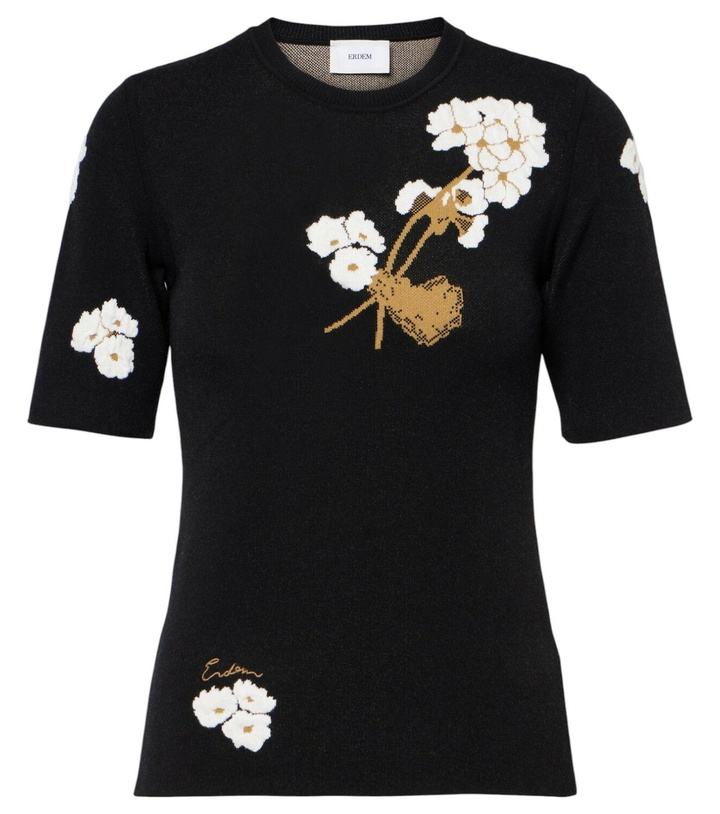 Photo: Erdem Knitted floral jacquard T-shirt