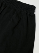 Rick Owens - Champion Dolphin Straight-Leg Logo-Embroidered Cotton-Jersey Shorts - Black