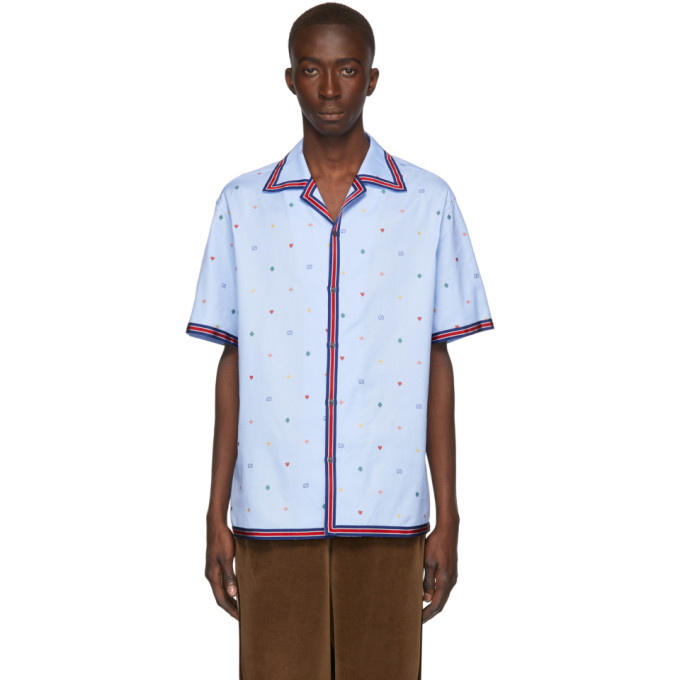 Photo: Gucci Blue Multi Icon Bowling Shirt