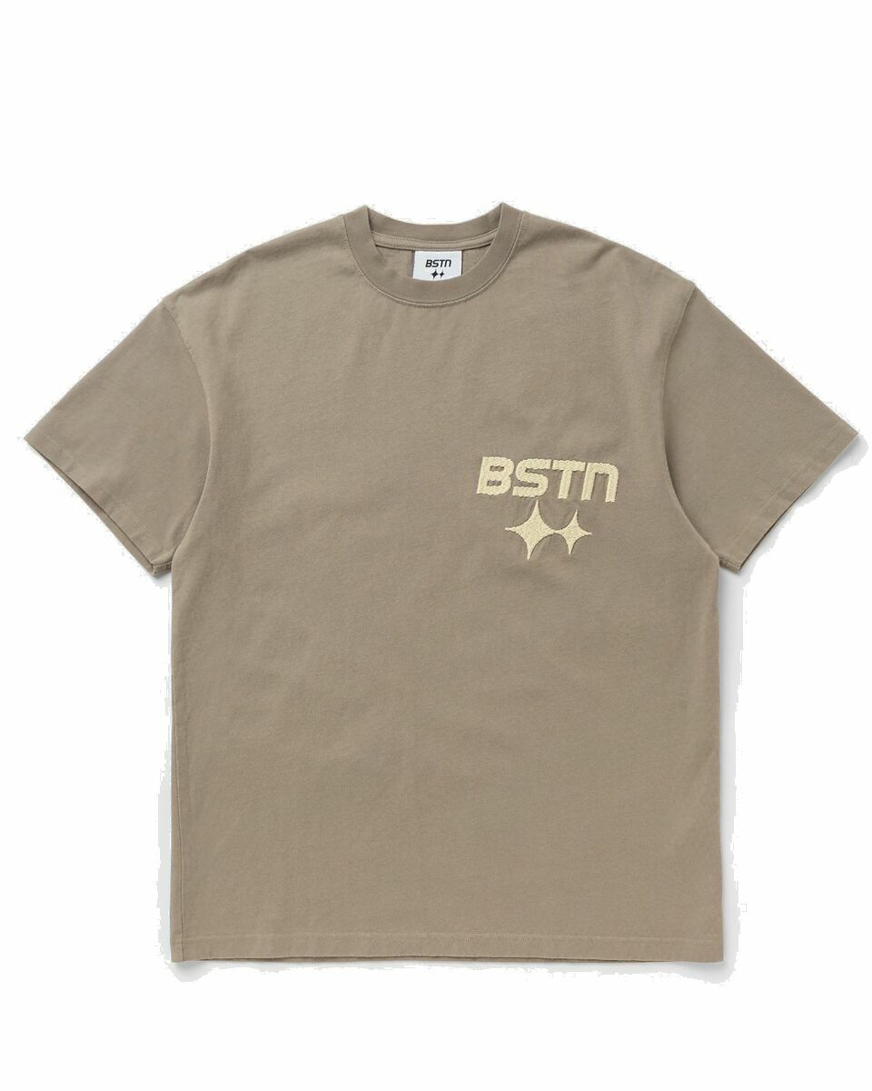 Photo: Bstn Brand Signature Stitching Logo Heavyweight Tee Brown - Mens - Shortsleeves