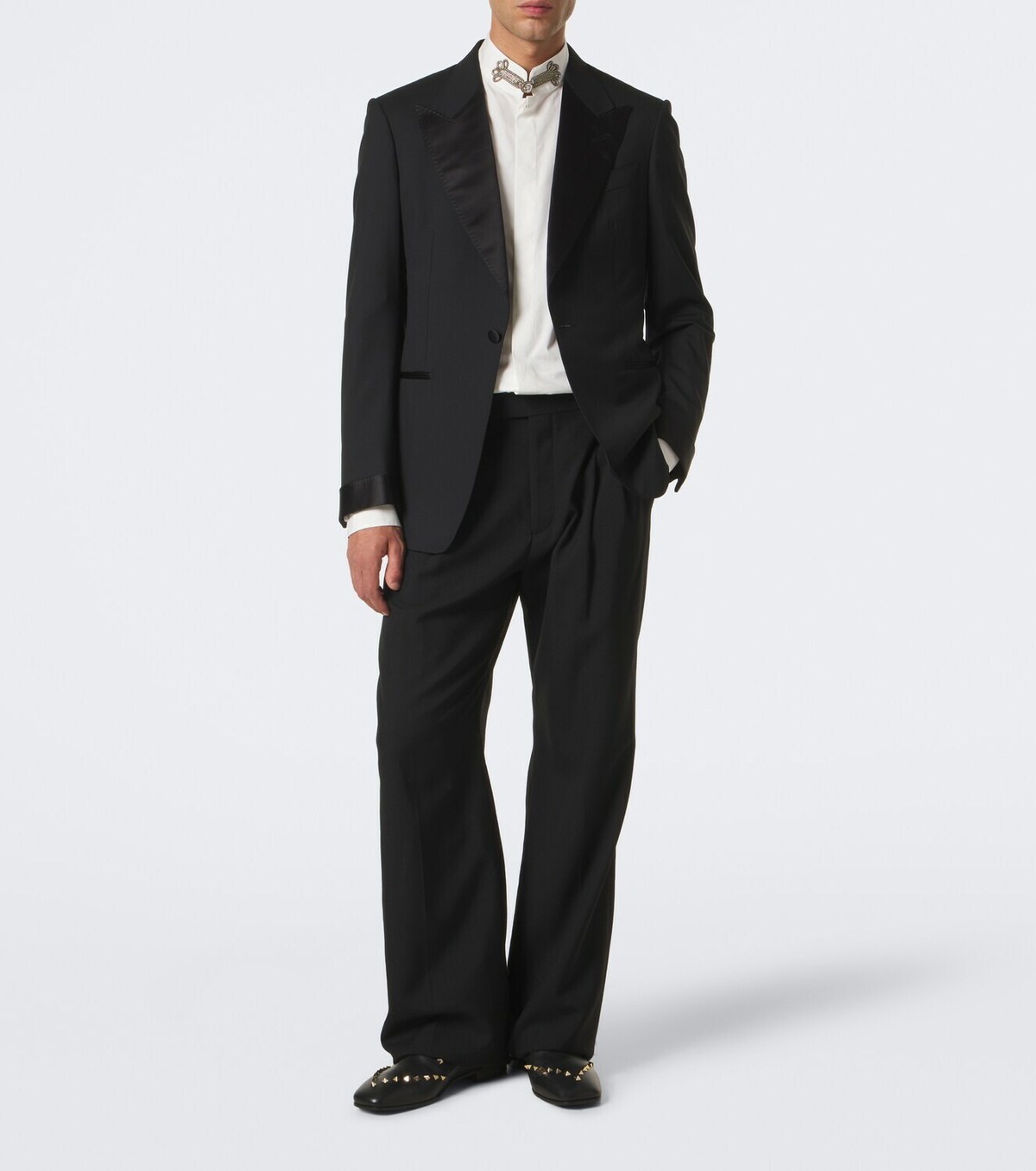 Valentino Embellished cotton poplin shirt