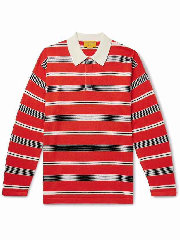 Photo: Guest In Residence - Striped Cashmere Polo Shirt - Red