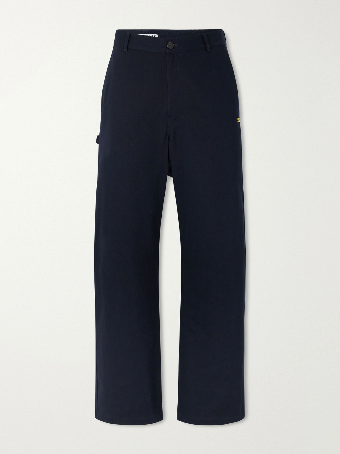 LOEWE - Logo-Embroidered Wide-Leg Cotton-Blend Drill Trousers - Blue