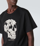 Alexander McQueen Skull embroidered cotton jersey T-shirt