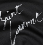 SAINT LAURENT - Logo-Print Cotton-Jersey T-Shirt - Black