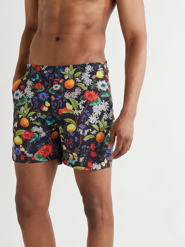 Photo: ORLEBAR BROWN - Standard Mid-Length Printed Swim Shorts - Blue