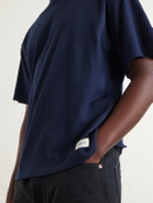 SAINT LAURENT - Logo-Appliquéd Cotton and Modal-Blend Jersey T-Shirt - Blue