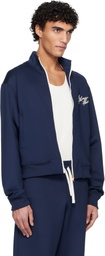 Balmain Navy Printed Signature Track Jacket