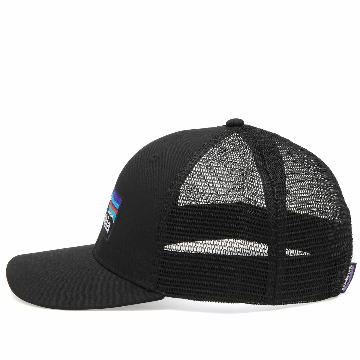 Patagonia P-6 Logo Trucker Cap in Black 