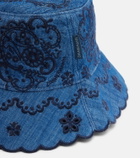 Zimmermann Embroidered denim bucket hat