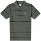 Polar Skate Co. Men's Stripe Pique Polo Shirt in Blueish Grey