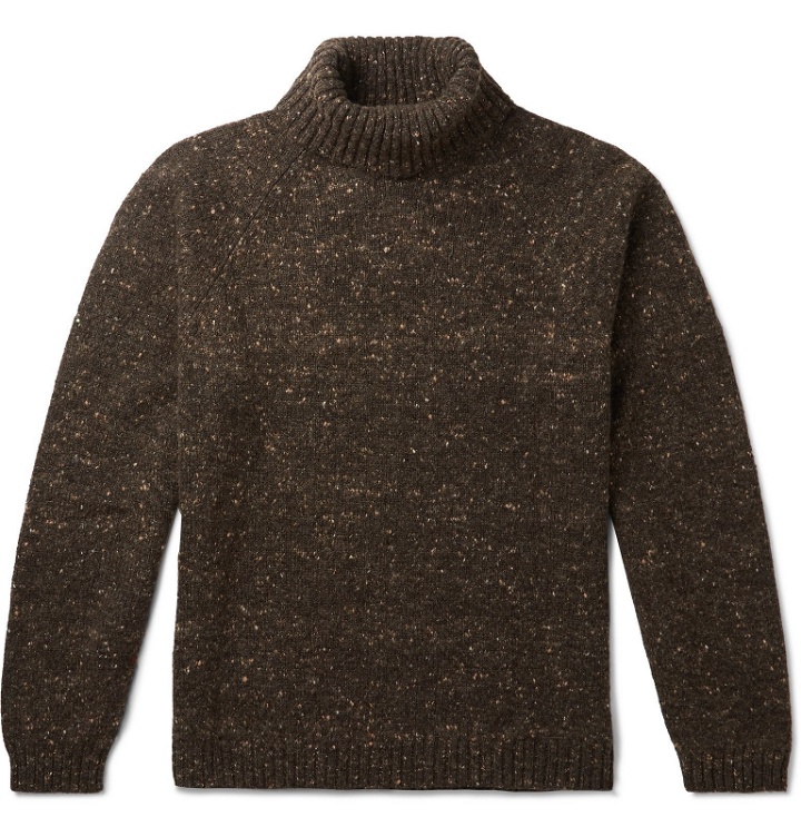 Photo: The Row - Asher Mélange Camel Hair-Blend Rollneck Sweater - Brown