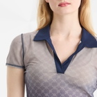 Daily Paper Women's Mesh Monogram Polo Top in Blue