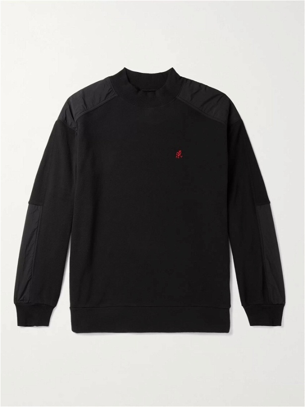 Photo: Gramicci - Logo-Embroidered Nylon-Trimmed Fleece Mock-Neck Sweatshirt - Black