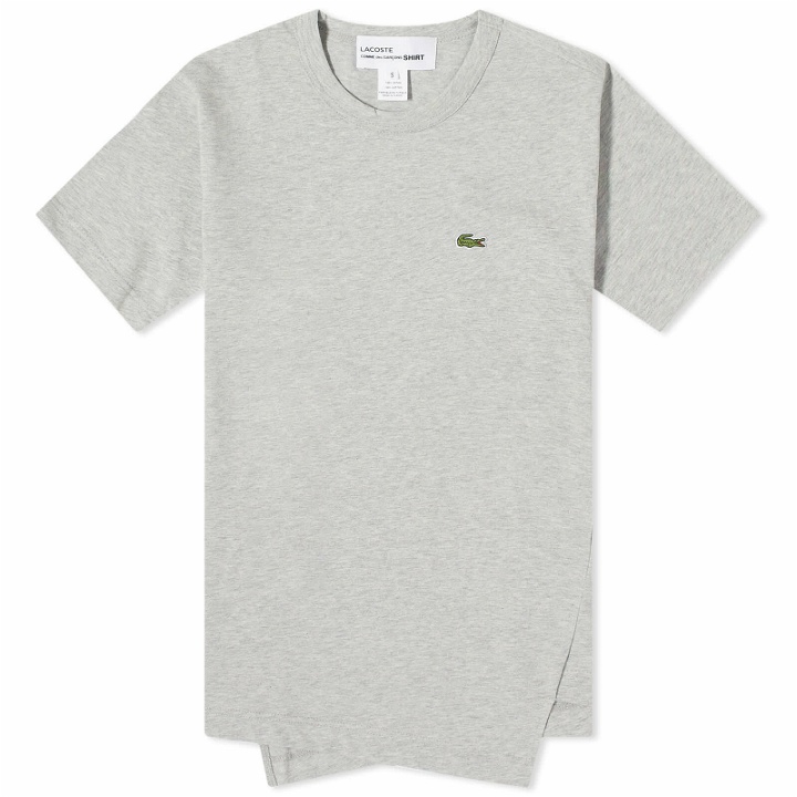 Photo: Comme des Garçons SHIRT Men's x Lacoste Asymmetric T-Shirt in Top Grey