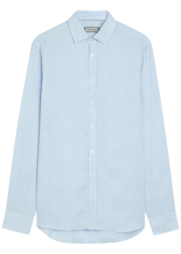 Photo: Canali Linen Shirt Blue