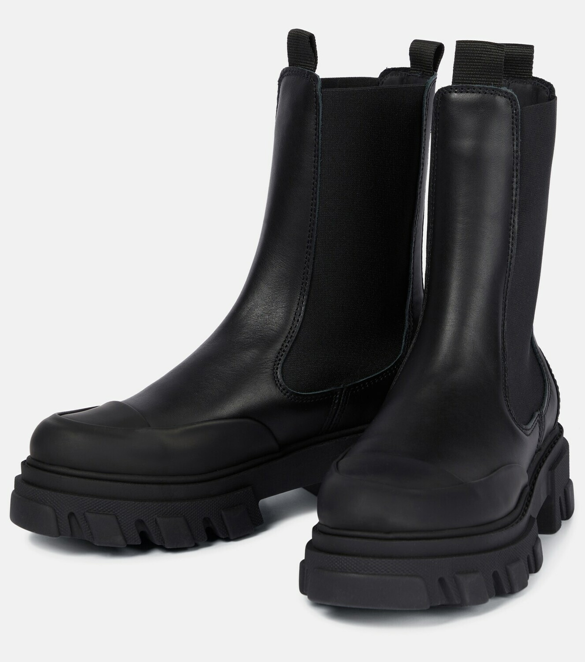 Ganni - Leather Chelsea boots