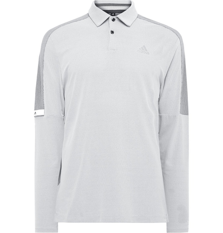 Photo: Adidas Golf - Colour-Block Mesh Golf Polo Shirt - Gray