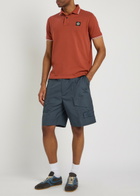 Stone Island Piqué Cotton Polo Shirt Red