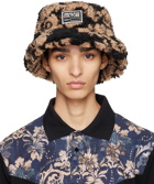 Versace Jeans Couture Black & Brown Tapestry Bucket Hat